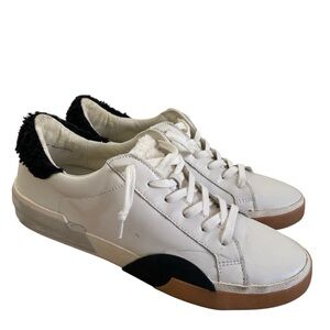 Dolce Vita Womens Round Toe Sherpa Accent Low Top Zina Sneakers White Size 9.5